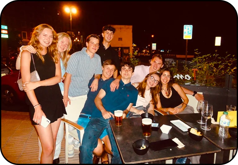 A group of friends on a Spanish summer night