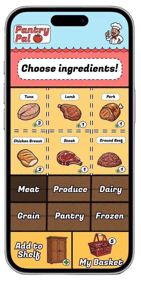 Ingredients hub screen