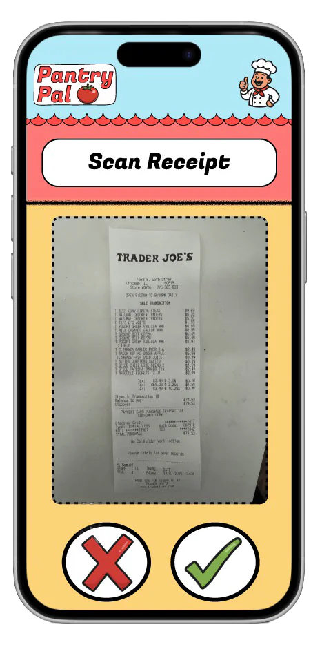 AI receipt-scanner screen
