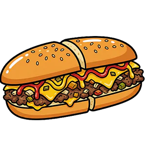 Philly cheesesteak illustration